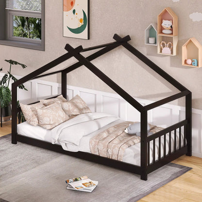 Playhouse Design Bed with Cozy Roof for Kids