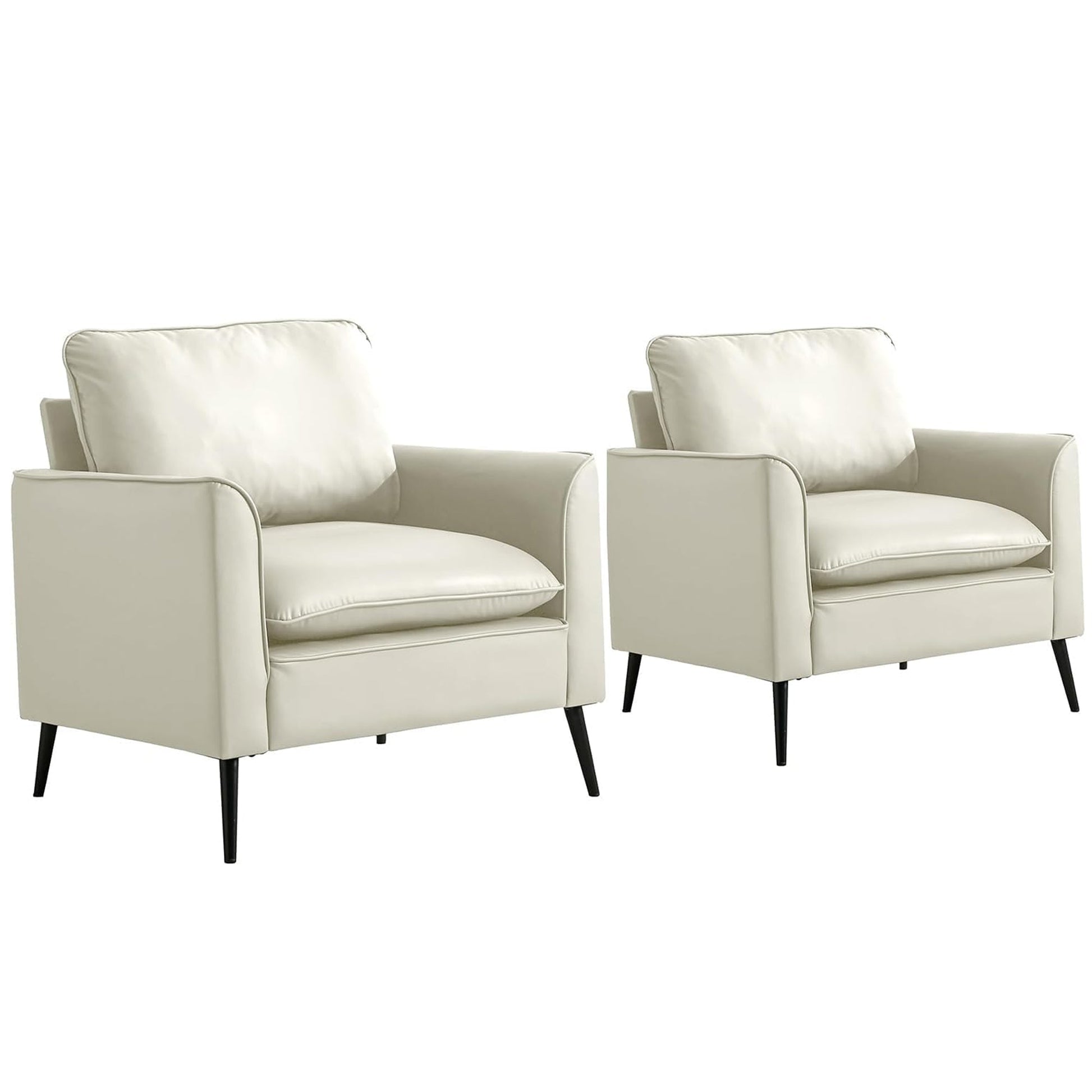 TS Cat Paw Leather Upholstered Sofa 2PC HouseOfZazla white leather chairs with black legs on Tampa Home & Garden Store