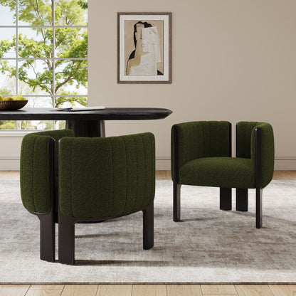 Comfort Stylish Seating Dining Chair Set by HouseOfZazla, 4 green fabric-covered chairs on Tampa Home & Garden Store