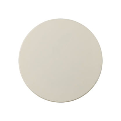 Round accent table top in cream finish with smooth edge and pedestal base on Tampa Home & Garden Store