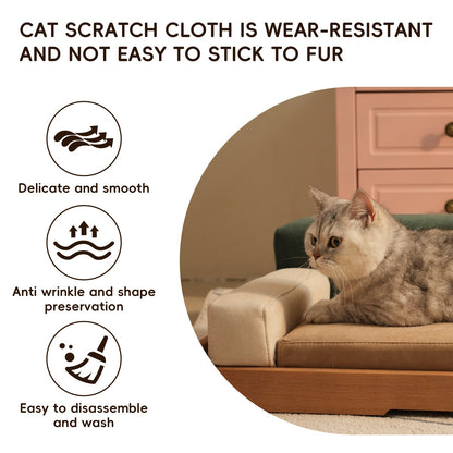 Modern Wooden Pet Bed for Cats and Dogs by HouseOfZazla; natural wood frame with beige cushion on Tampa Home & Garden Store