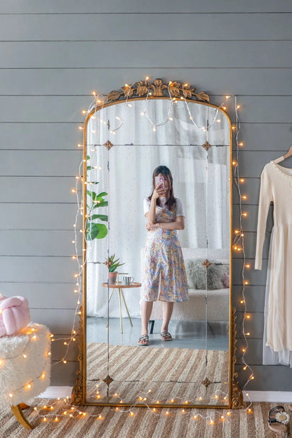Lavish full-length mirror gold frame by Unique Piece Furniture, ornate top, floor mirror on Tampa Home & Garden Store