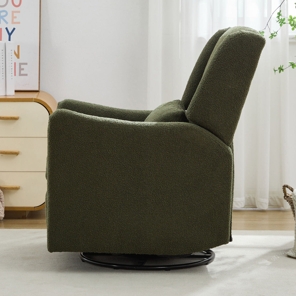 Wide Wingback Swivel Glider And Recliner