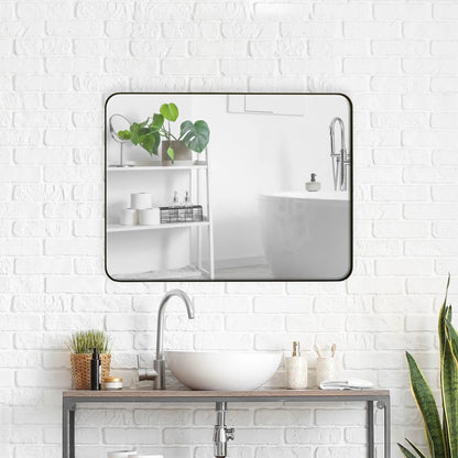 Rectangular Wall Mirror with Metal Frame