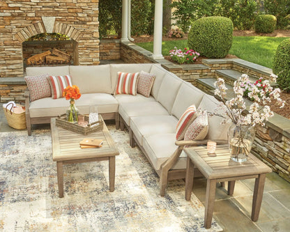 Clare View Outdoor Sectional with Eucalyptus Frame