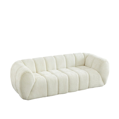 Modern Piano Key Backrest Sofa With Upholstery