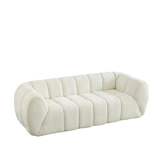 Modern Sofa With Piano Key Backrest in beige fabric upholstery by HouseOfZazla stationary sofa on Tampa Home & Garden Store