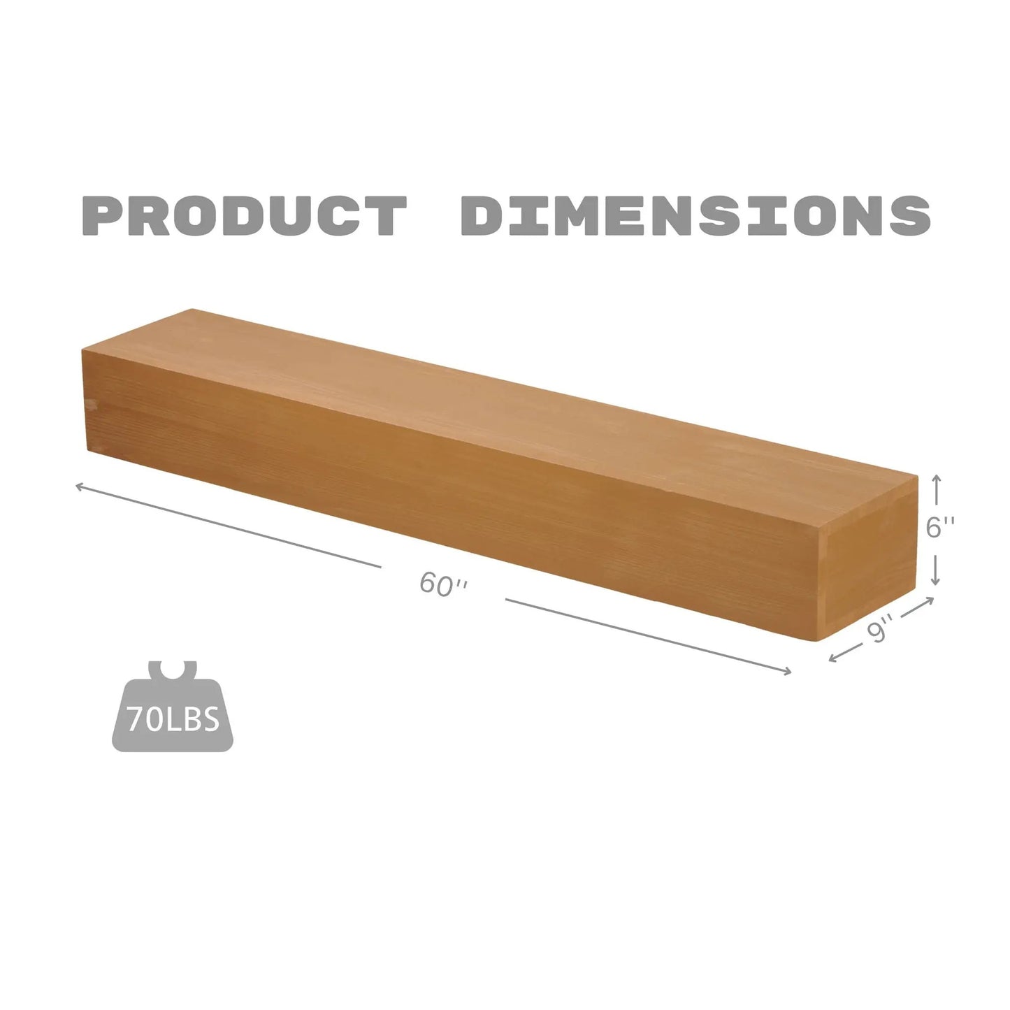 Floating Fireplace Mantel Shelf for Home Decor