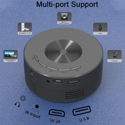 My Store smart portable projector, black round LED mini projector with USB 1080P on Tampa Home & Garden Store