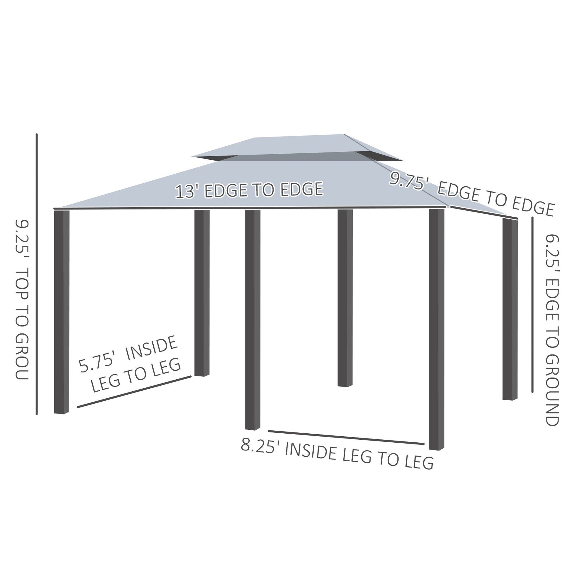 Outsunny patio gazebo canopy shelter in sage gray with curtains and vented roof, steel frame on Tampa Home & Garden Store