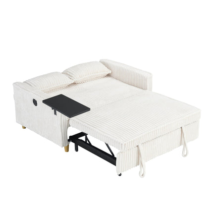 Pull Out Sofa With Movable Table and Usb Ports