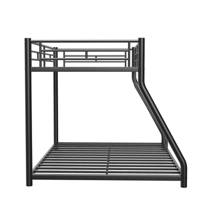 Sturdy Metal Bunk Bed With Ladder and Guardrail
