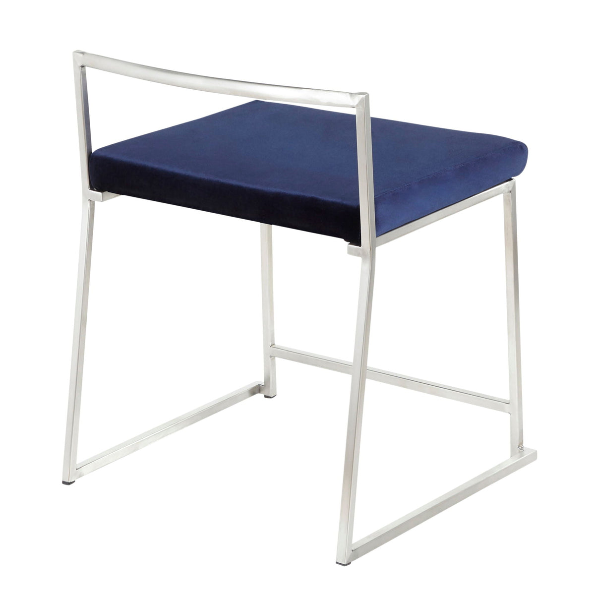 Contemporary stackable dining chair blue upholstered seat with metal frame by HouseOfZazla on Tampa Home & Garden Store