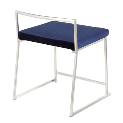 Contemporary stackable dining chair blue upholstered seat with metal frame by HouseOfZazla on Tampa Home & Garden Store