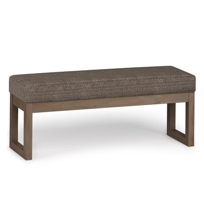 Milltown Upholstered Ottoman Bench With Driftwood