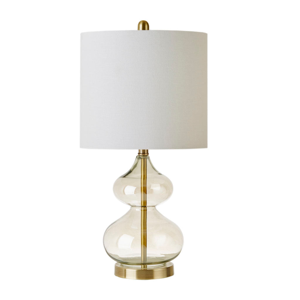 Ellipse 2-pack Table Lamp with clear glass body and white shade on Tampa Home & Garden Store