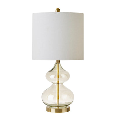 Ellipse 2-pack Table Lamp with clear glass body and white shade on Tampa Home & Garden Store