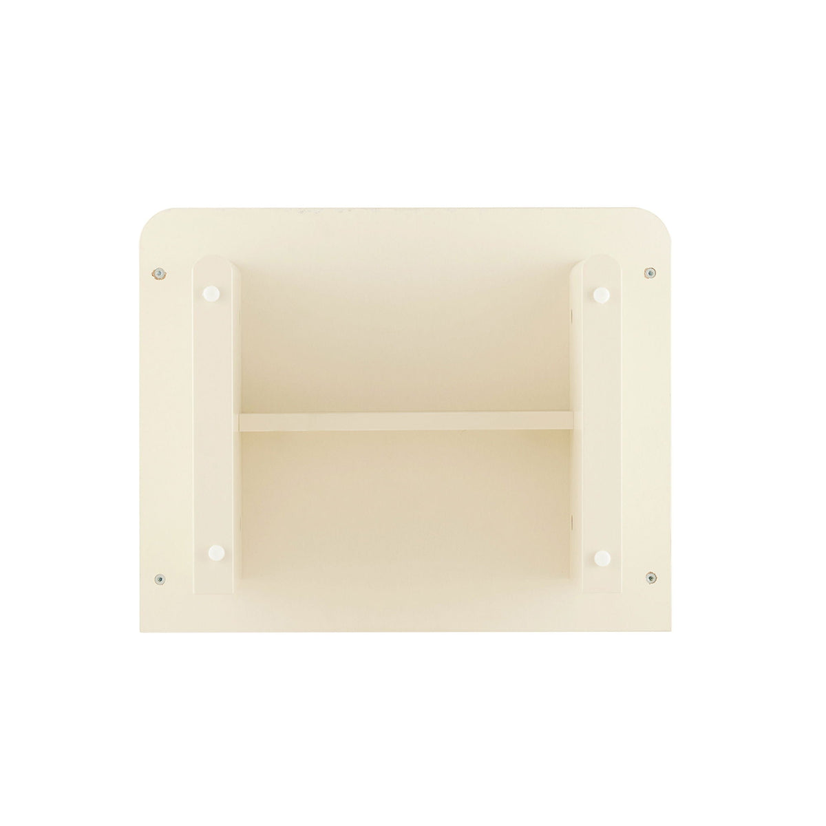 Modern accent nightstand with open shelf in beige finish, rounded edges, HouseOfZazla on Tampa Home & Garden Store