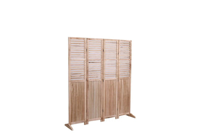 Panel folding room divider, natural wood 4-panel slatted screen by Unique Piece Furniture on Tampa Home & Garden Store