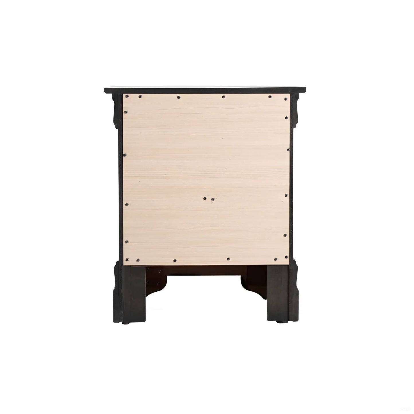 Traditional nightstand with black frame and natural wood panel, Unique Piece Furniture on Tampa Home & Garden Store