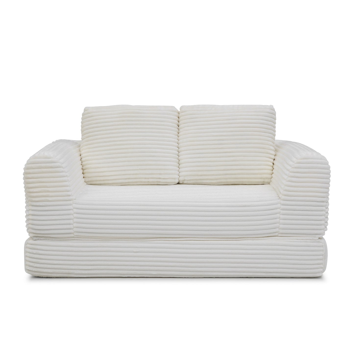 Folding Corduroy Sofa Bed with Removable Covers