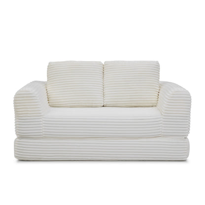 Folding Corduroy Sofa Bed with Removable Covers