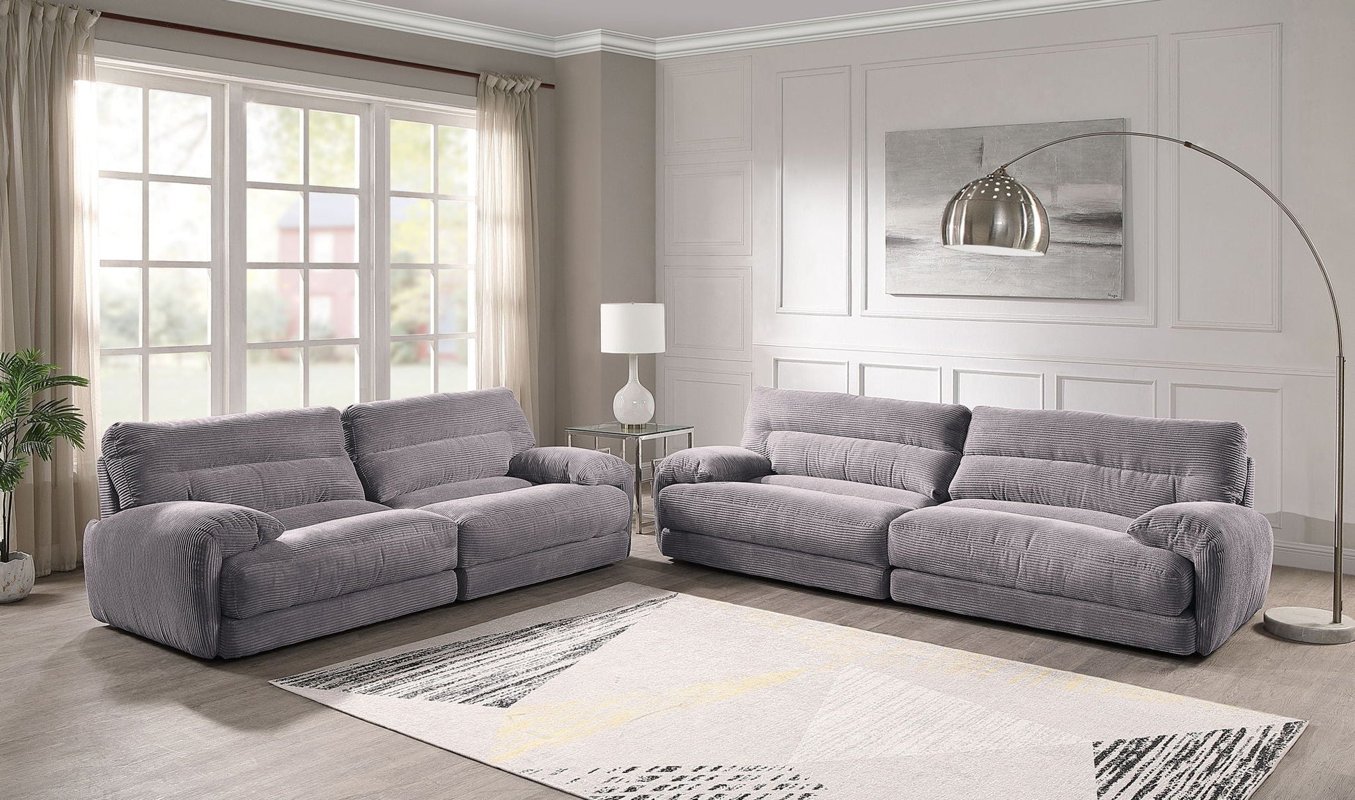 Cadenza Corduroy 2-Piece Living Room Set gray by HouseOfZazla on Tampa Home & Garden Store