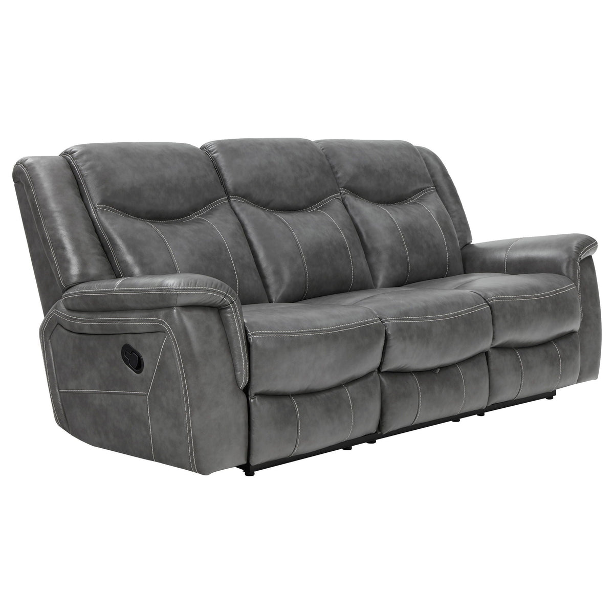 Hudson Gray Reclining Sofa and Pillow Top Arms