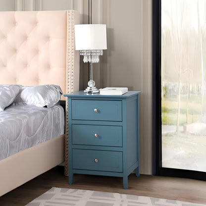 3 Drawer Nightstand by HouseOfZazla with real wood veneers in blue on Tampa Home & Garden Store