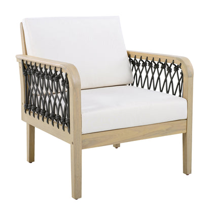 4 Piece Acacia Wood Outdoor Patio and Garden Set