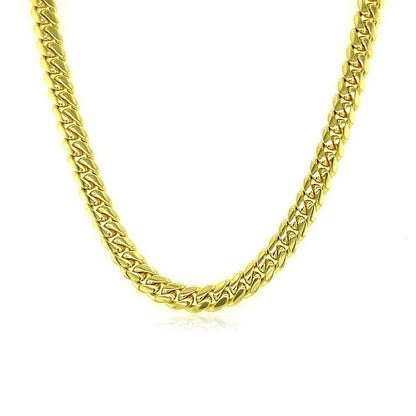 4.0mm 14k yellow gold Miami Cuban chain necklace, classic solid links by Bids.com on Tampa Home & Garden Store