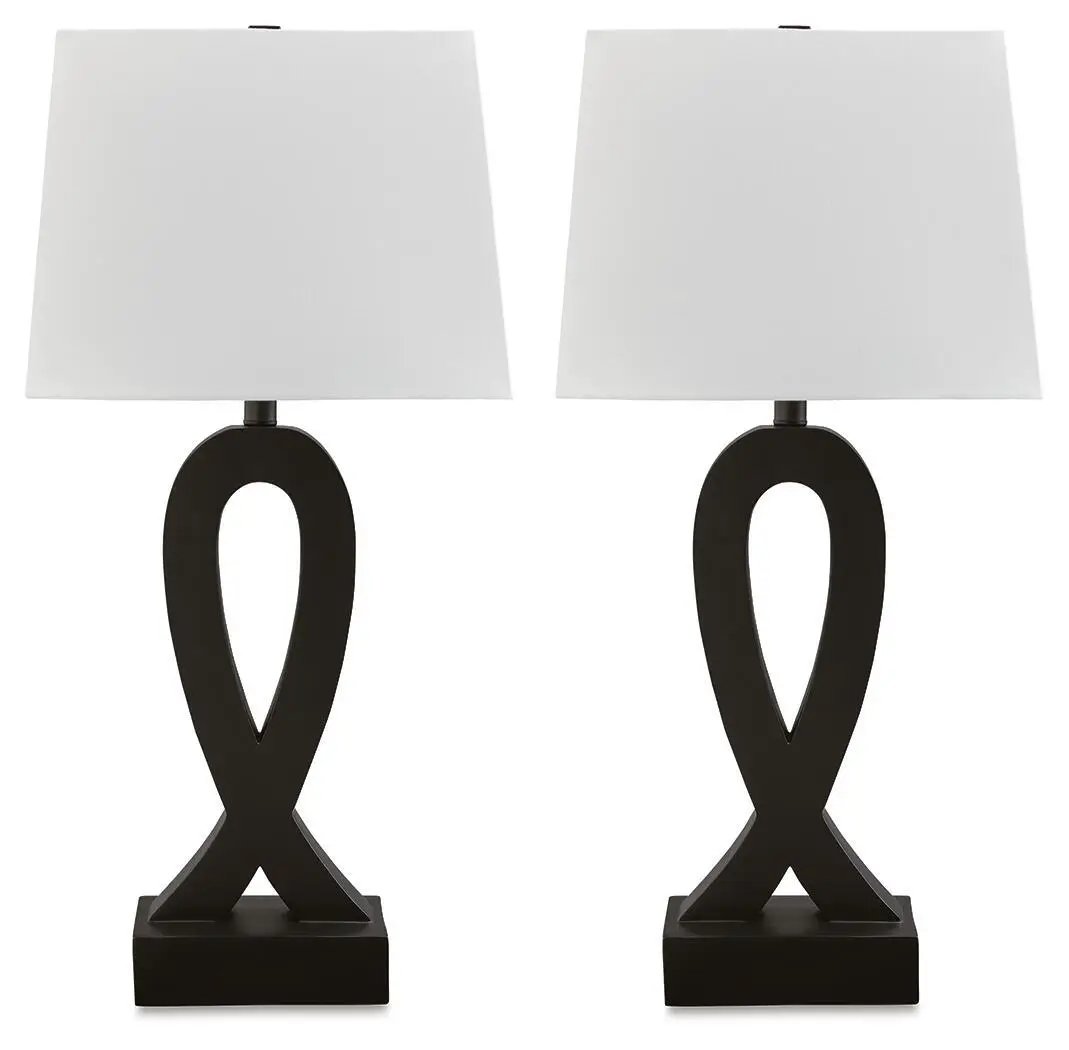 Markellton Poly Table Lamp Set of 2 Black