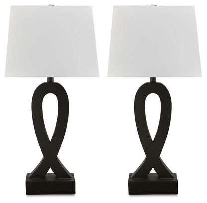 Markellton Poly Table Lamp Set of 2 Black