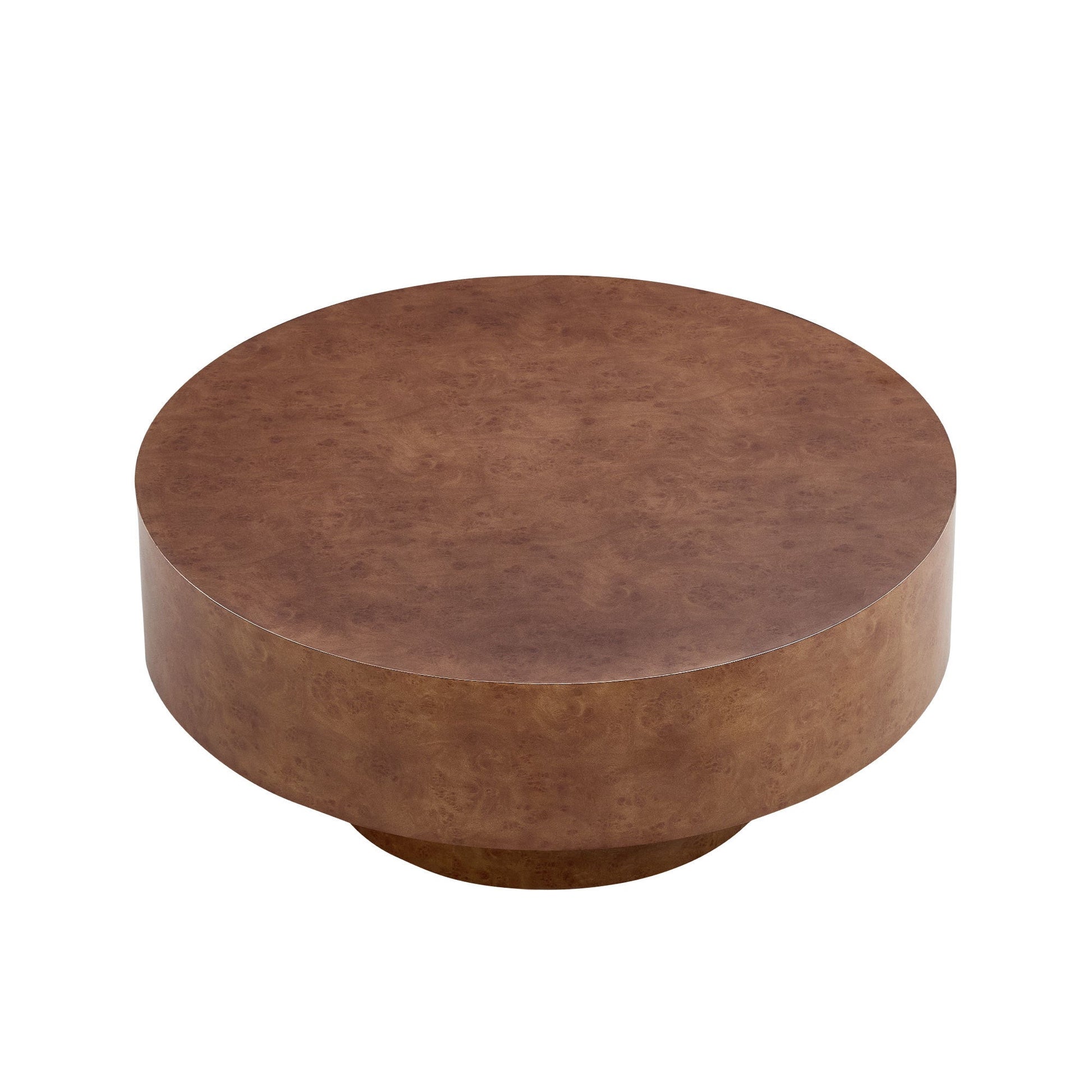 Faux burl wood round coffee table 31.49in with sturdy pedestal by HouseOfZazla on Tampa Home & Garden Store