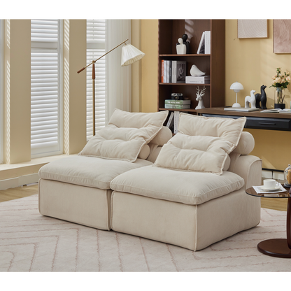 Modular Sofa With Neck and Lumbar Pillows