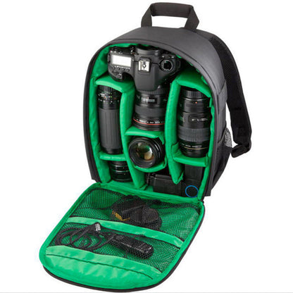Puhongda DSLR camera backpack with large capacity and green padded interior for body and lenses on Tampa Home & Garden Store