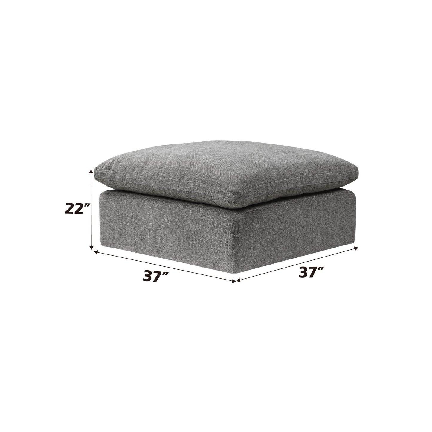 Naveen Ottoman from HouseOfZazla in gray fabric, 37x37x23 inches on Tampa Home & Garden Store