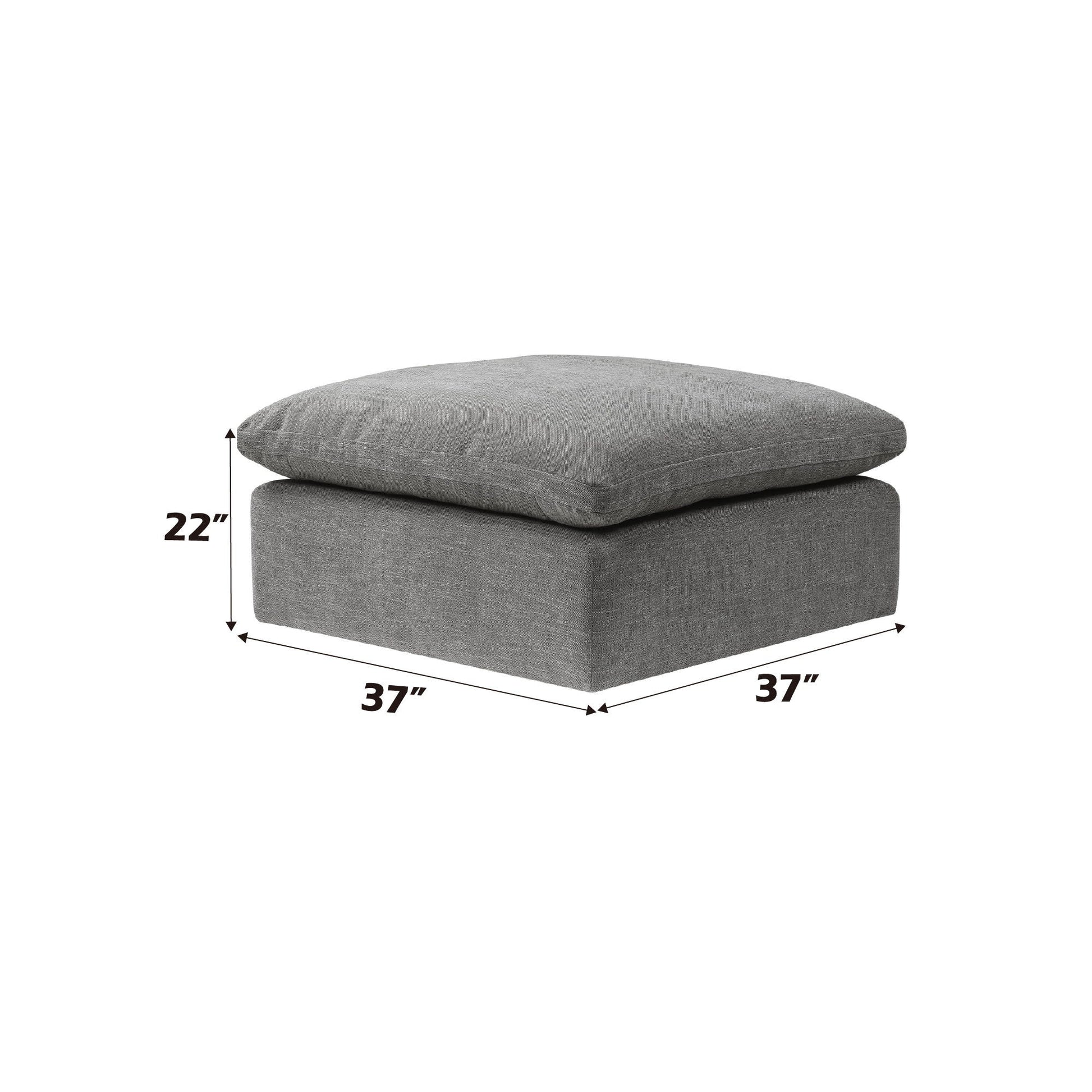 Naveen Ottoman from HouseOfZazla in gray fabric, 37x37x23 inches on Tampa Home & Garden Store