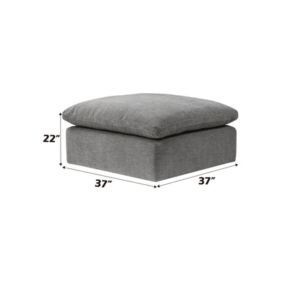 Naveen Ottoman from HouseOfZazla in gray fabric, 37x37x23 inches on Tampa Home & Garden Store