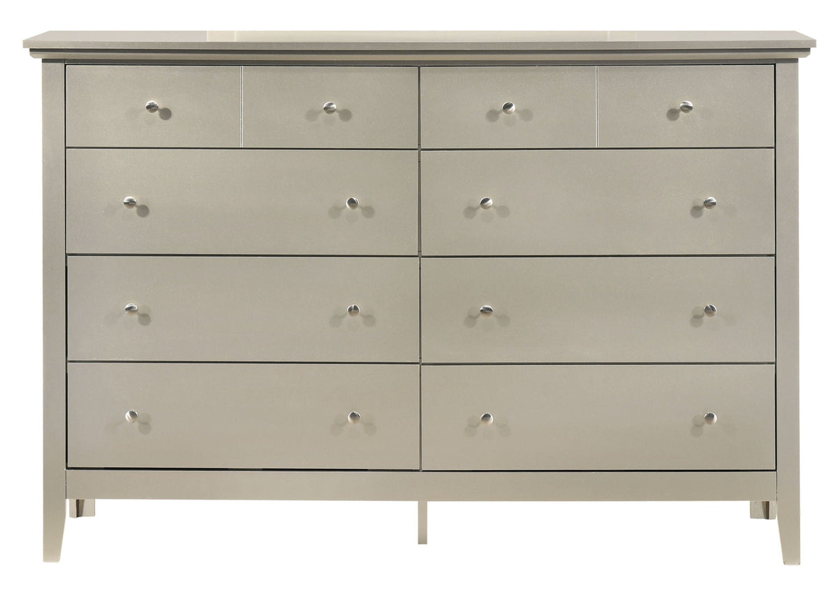 HouseOfZazla dresser with wood veneer in beige finish, multiple drawers and round knobs on Tampa Home & Garden Store