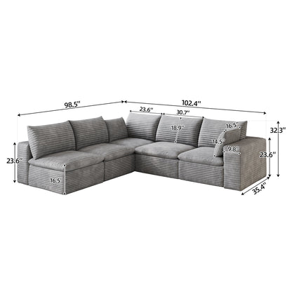 Modular Cloud Sofa and Corduroy Plush Seating