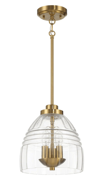 Ember 3-light pendant with clear ribbed glass shade and gold chain canopy by HouseOfZazla on Tampa Home & Garden Store