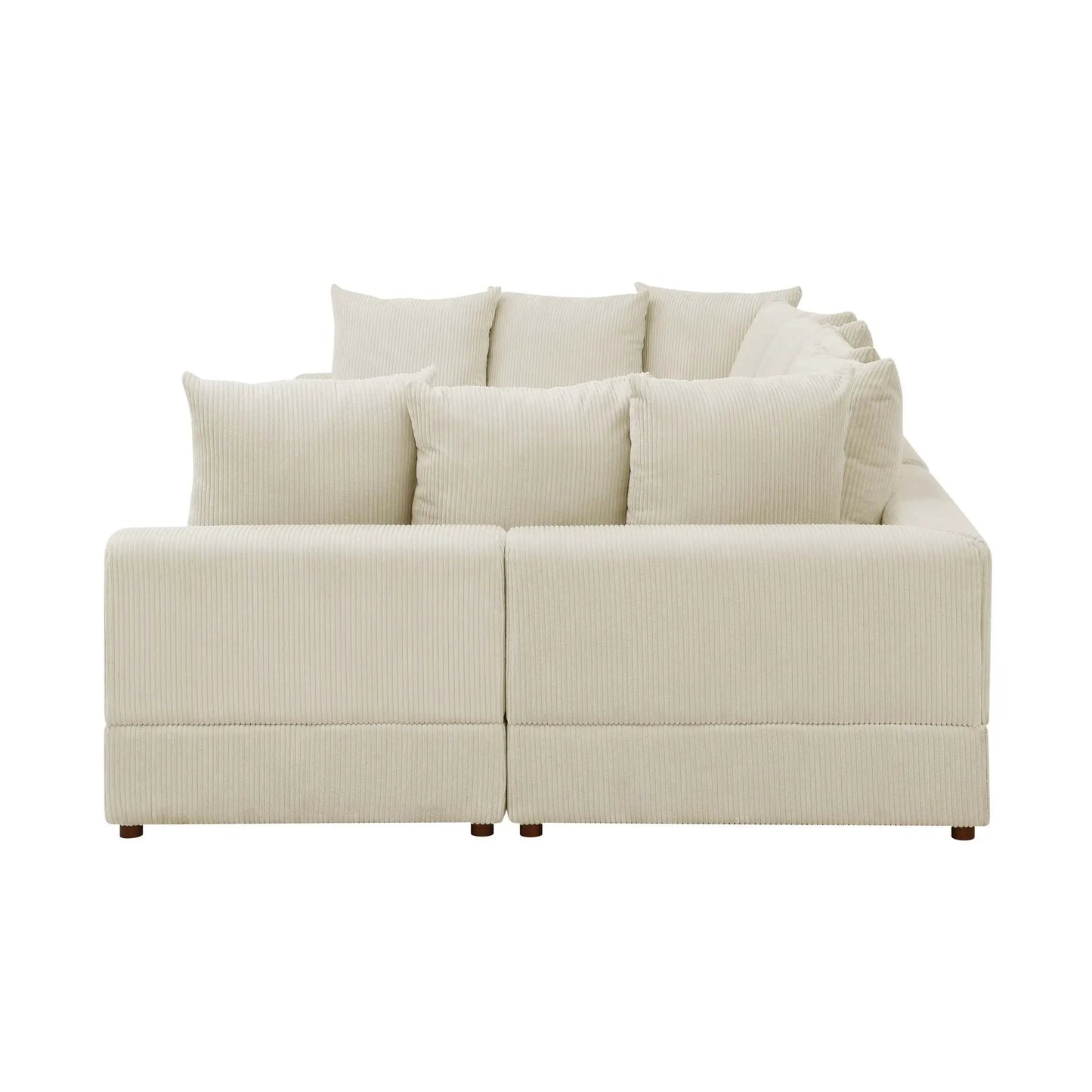 Haven 6-piece modular sectional in beige corduroy with plush cushions Unique Piece on Tampa Home & Garden Store