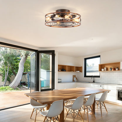 20'' caged ceiling fan with lights and remote control copper bronze finish HouseOfZazla on Tampa Home & Garden Store