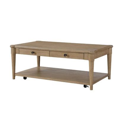 Cocktail Table with Two Drawers and Casters