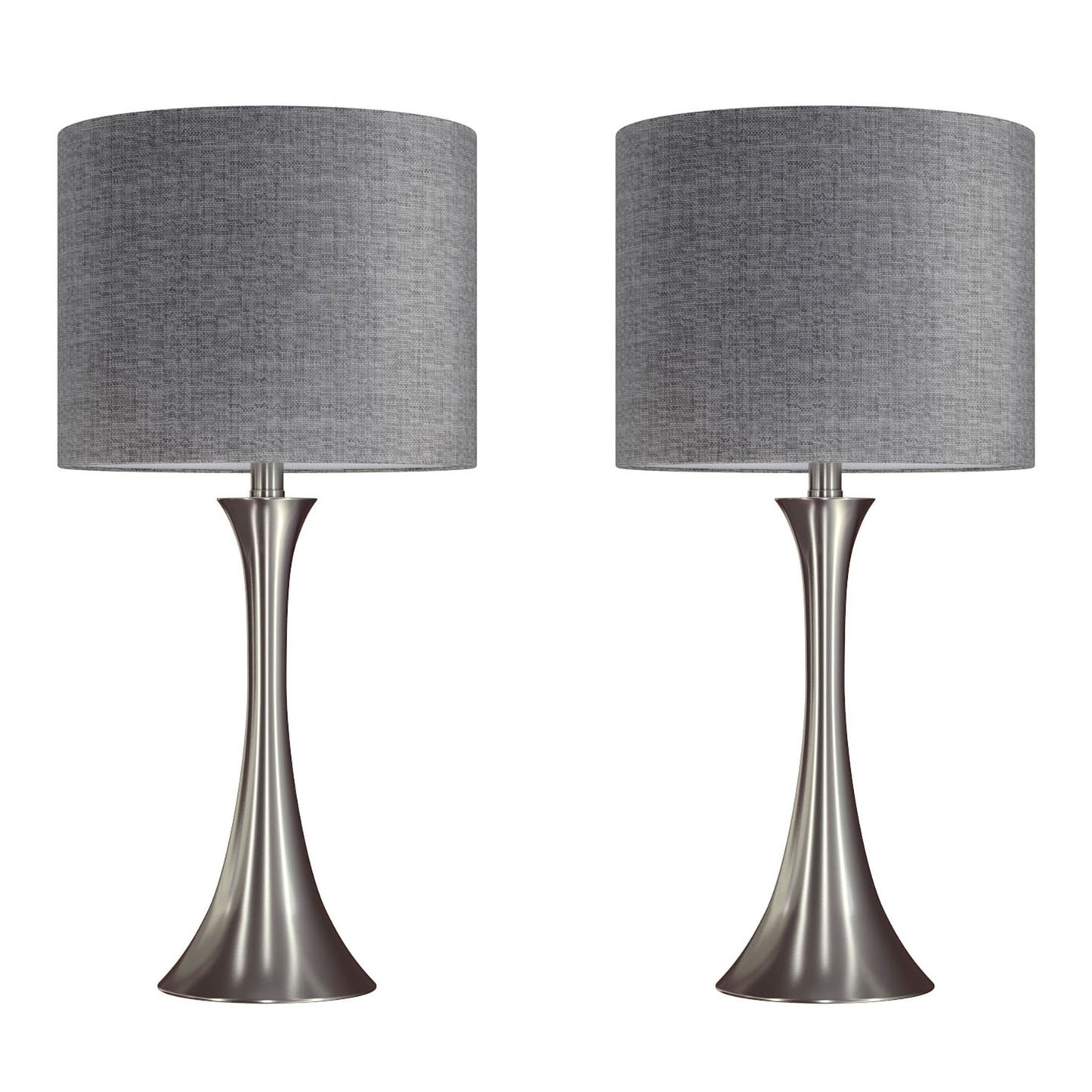 Lenuxe contemporary semi gloss lamp set of 2 by HouseOfZazla with gray shades on Tampa Home & Garden Store
