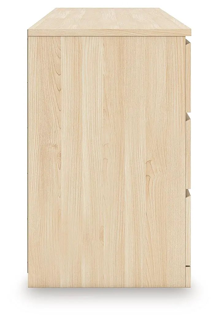 Onita White Six Drawer Dresser Ball Bearing Glide