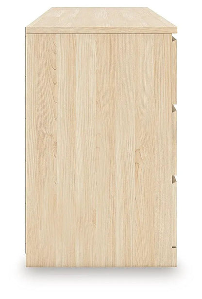 Onita White Six Drawer Dresser Ball Bearing Glide