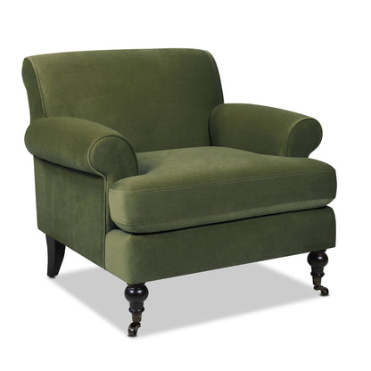 Accent Arm Chair with Casters and Reversible Cushions in olive green by HouseOfZazla on Tampa Home & Garden Store