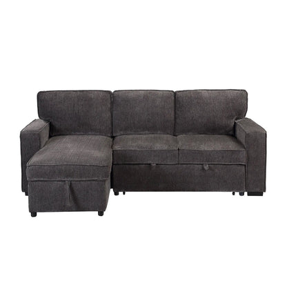 Territory pull-out sofa bed sleeper sectional in charcoal fabric by Unique Piece Furniture on Tampa Home & Garden Store